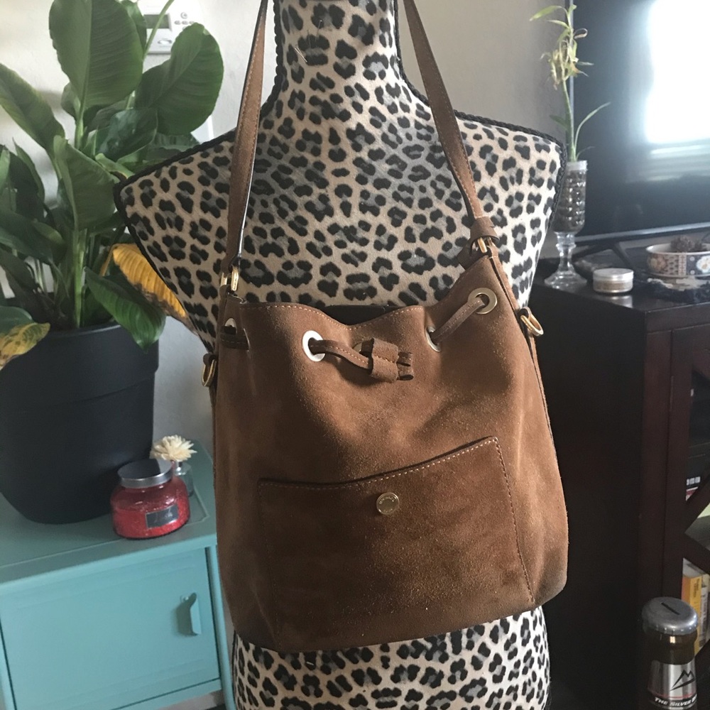 Michael Kors suede bucket purse